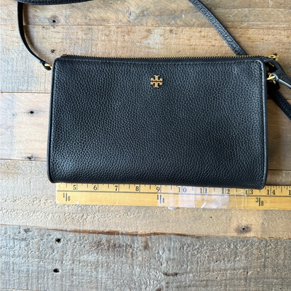 Tory Burch Black Pebbled Leather Shoulder Bag